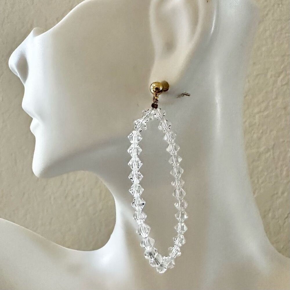 Clear crystal drop earrings